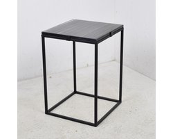 LOFT42 Marble Bijzettafel Vierkant Zwart - Metaal - Marmer - 32x32x46