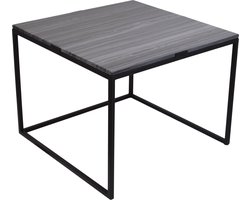 LOFT42 Marble L Bijzettafel Vierkant Zwart - Metaal - Marmer - 43x55x55