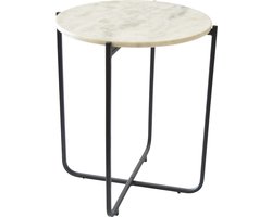 LOFT42 Marble Ronde Bijzettafel  Wit/Zwart - Metaal/Marmer - 45x55