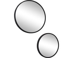 LOFT42 - Mirror - Spiegels Rond - Zwart - Set van 2 - Ø45 & Ø35