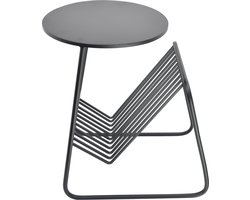 LOFT42 Pete Bijzettafel met Tijdschriften- of Krantenbak - Metaal - Mat Zwart - 45x32x40