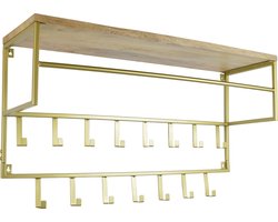 LOFT42 Petri Kapstok - 15 haken - Metaal - Goud - 100x57x30