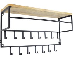 LOFT42 Petri Kapstok - 15 haken - Metaal - Zwart - 100x57x30