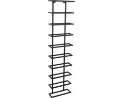 LOFT42 Pinot Wandwijnrek - 10 flessen - Metaal - Zwart - 110x27x11