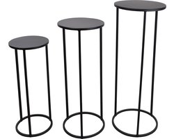 LOFT42 Set Plantentafels – Zwart – Metaal