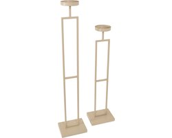 LOFT42 Vloerkandelaar Set Flame - Beige metaal