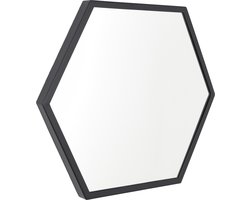 LOFT42 Wandspiegel Zeshoek Medium - Zwart - 46x41