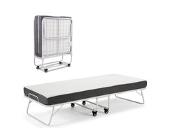 Logeerbed 90×200 met Matras - Vouwbed - Luxe - tot 250 kg - Wit - Bodo