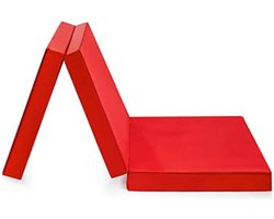 Logeerbed Opvouwbaar - Logeerbed Inklapbaar - Logeermatras Opvouwbaar - Rood