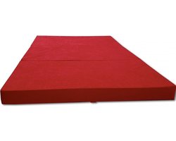 Logeermatras - camping matras - reismatras - opvouwbaar matras - 80 x 200 x 10 - rood