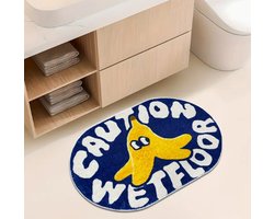 LoireDesign Blauwe Cartoon Bananenschil Badmat – Luxe Comfort met een Knipoog 60x90cm