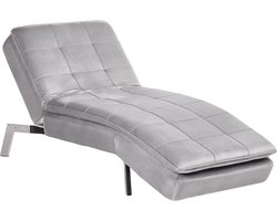 LOIRET - Chaise longue - Lichtgrijs - Symmetrisch - Fluweel