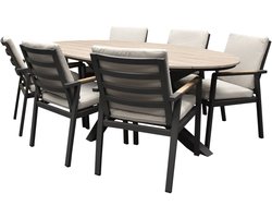 Lola Salvador dining tuinset ovaal 220x115xH75 cm 7 delig polywood