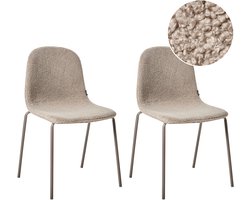 LOMA - Vergaderstoel set van 2 - Taupe - Bouclé