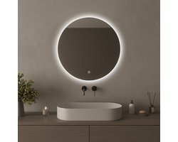 LOMAZOO Badkamerspiegel met LED verlichting - Badkamer Spiegel - Spiegel Badkamer - Spiegel Douche - 70 cm rond [ESSENTIALS]