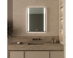 LOMAZOO Badkamerspiegel met LED verlichting - Badkamer Spiegel - Spiegel Badkamer - Spiegel Douche - met Verwarming Anti Condens - 80 x 60 cm [PHOENIX]