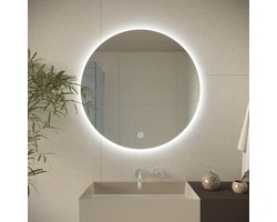 LOMAZOO Badkamerspiegel met LED verlichting - Badkamer Spiegel - Spiegel Badkamer - Spiegel Douche - Verwarming Anti Condens - 60 cm rond [CHICAGO]
