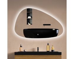 LOMAZOO Badkamerspiegel Met Verlichting - Met Verwarming - Assymetrische Spiegel -100 x 62,5 cm [Valencia]