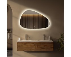 LOMAZOO Badkamerspiegel Met Verlichting - Met Verwarming - Assymetrische Spiegel - 120 x 75 cm [Sevilla]