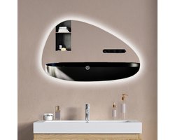 LOMAZOO Badkamerspiegel Met Verlichting - Met Verwarming - Assymetrische Spiegel - 60 x 37,5 cm [Malaga]