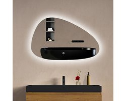 LOMAZOO Badkamerspiegel Met Verlichting - Met Verwarming - Assymetrische Spiegel - 80 x 50 cm [Bilbao]