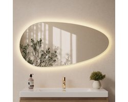 LOMAZOO Badkamerspiegel Met Verlichting - Met Verwarming - Organische Spiegel - Asymetrische Spiegel - 100 x 50,8 cm ADANA