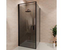 Lomazoo Douchecabine Bogota - 90x90x200cm - Zwart - 6mm Rookglas - Nano Coating Anti Kalk