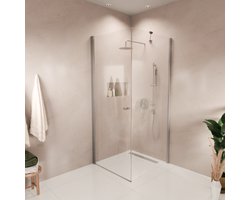 Lomazoo Douchecabine Medellin - 90 X 90 Cm - Chroom - 6 Mm Helder Glas - Nano Coating