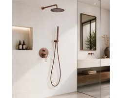 LOMAZOO Inbouw Regendouche - Met Handdouche - Koper - MOREA