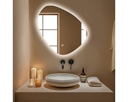 LOMAZOO Spiegel met Verlichting - Badkamer Spiegel - Badkamerspiegel met Verlichting - Spiegel met licht - LED - 80 x 80 cm - Ovaal [ZÜRICH]