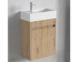 LOMAZOO Toiletmeubel - WC Meubel - Fonteinmeubel - Toiletkastje - WC Kastje - Wastafelmeubel - Wastafelkast - Licht Eiken - IBIZA