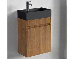 LOMAZOO Toiletmeubel - WC Meubel - Fonteinmeubel - Toiletkastje - WC Kastje - Wastafelmeubel - Wastafelkast - Warm Eiken - IBIZA