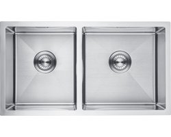 LOMAZOO Windsor RVS Keuken Spoelbak & Wasbak - Dubbele Gootsteen - Duurzaam en Onderhoudsvriendelijk - Inclusief Accessoires - 81 x 45 cm