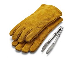 Lomera BBQ Handschoenen Leer - Hittebestendig en Vuurvast - Barbecuehandschoenen - Ovenhandschoenen - Grillen - Kampvuur - Vuurkorf - Haard - Beschermend - Koken - Brandwerend - Barbecue Accessoires - Bruin - Outdoor - Cadeau