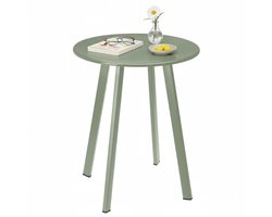 Lomera Bijzettafel Metaal Groen - Mat Groen Tafel - Ronde Bijzettafel - Gepoedercoat Metaal - Groene Bijzettafel - Moderne Bijzettafel - Lichtgewicht Tafel - Compacte Bijzettafel