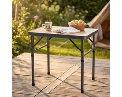 Lomera Campingtafel Hoogte Verstelbaar - Inklapbaar - Opvouwbaar - Kampeertafel - Klaptafel - Vouwtafel - Bijzettafel - Picknicktafel - Lichtgewicht - Draagbaar voor Camping - voor Buiten - voor Tuin - voor Picknick