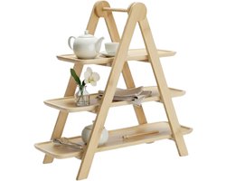 Lomera Etagere Bamboe - 3 Laags Etagere - Serveertoren Bamboe - High Tea Etagere - Hapjes Presenteren - Duurzame Etagere - Tafel Etagere - Bamboe Decoratie - Etagere Voor Hapjes - Bamboe Serveerstandaard - Etagere Voor Borrel