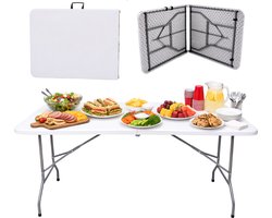 Lomera Inklapbare Tafel - Klaptafel - Opvouwbare Tafel - Vouwtafel - Campingtafel - Campingtafel Inklapbaar - Partytafel - Buffettafel - Tuintafel Inklapbaar - Opklaptafel - Rechthoekige Klaptafel