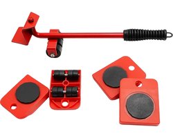 Lomera Meubelverplaatser - Meubelroller - Transporthulp - Meubeltransporter - Hevelstang - 360 Graden Draaibare Wieltjes - Til- en Verplaatshulp - Zware Objecten - Max. Draagvermogen 180 Kg - Verplaatsing Van Meubels