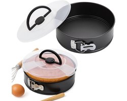 Lomera Ronde Springvorm - Springvorm Met Deksel - Non-Stick Coating - Uitneembare Bodem - Afneembare Rand - Transparante Deksel - Pfoa Vrij - Geschikt Voor Oven - Max. 230 Graden - Taart En Cake - Eenvoudig Schoon Te Maken