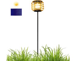 Lomera Solar Tuinverlichting - Solar Tuinlamp - Solar Buitenlamp - Tuinlamp Op Zonne Energie - Tuinverlichting Op Zonne Energie - Solar Staande Tuinlamp - Solar Prikspot - Rotan Solar Lamp - Solar Sfeerverlichting Buiten