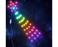 Lomera Vallende Ster Verlichting - Kerstverlichting Tuin - RGB Kerstverlichting - Afstandsbediening - IP44 Waterbestendig - Binnen en Buiten - Transparant Snoer - Kerstversiering - Verlichte Kerstster - LED Verlichting