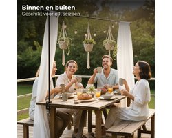 Lomera Zwarte Metalen Tafelstang - Tafeldecoratie - Decoratieframe - Tafelrek Met Klemmen - Binnen- En Buitengebruik - Verstelbare Tafelklem - Unieke Tafel Decoratie - Tuinfeestje Decoratie - Barbecue Decoratie