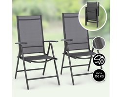 London Lite klapstoel set van 2, 56,5 x 107 x 68 cm ComfortMesh aluminium