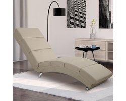 LondonLux Ergonomische Lig- en Relaxfauteuil – Moderne Lounge Lounger 186 x 55 x 89 cm Beige Sand