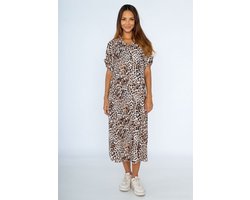Long shirt dress - leopard print jurk - lang kleed - jurk met knoopjes