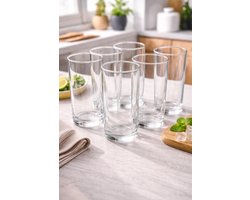 Longdrinkglazen Set van 6 – 290 ml – Transparant – Drinkglazen – Vaatwasserbestendig