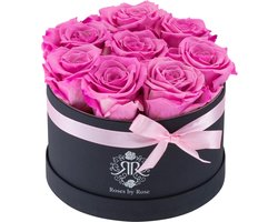 Longlife rozen - Pink Sugar Flowerbox - Regular zwart