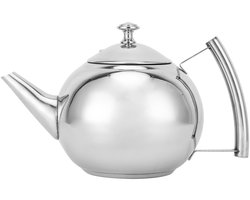 longziming -1L RVS Theepot met Zeef – Dubbelwandige Waterkoker voor Losse Thee en Theezakjes | Hittebestendig & Roestvrij – Ideaal voor Theeliefhebbers en Dagelijks Gebruik