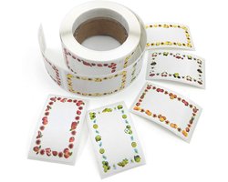 longziming 500 Stuks Jam Labels - Zelfklevende Etiketten voor Potten - Diepvries- en Bewaarstickers - Huishoudetiketten - 50x30mm - Voor Jam & Weckpotten